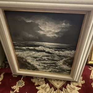 Beautiful oil painting by G. Bertrand in Quebec. Painting is 15 by 14 in.